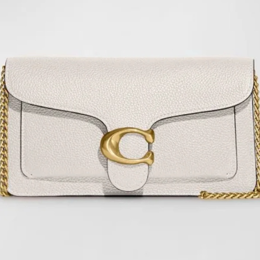 Coach White and Gold Clutch with Elegant Design